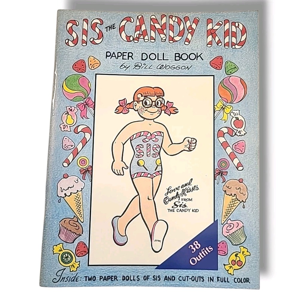 Sis the Candy Kid Paper Doll Book Bill Woggon 38‎ Outfits Uncut Reprint